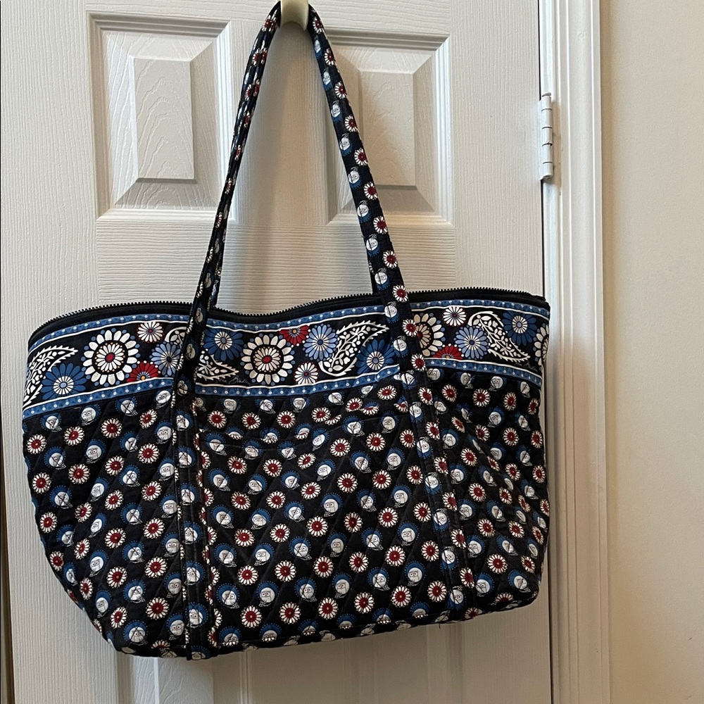 Vera Bradley Navy and White Floral Tote